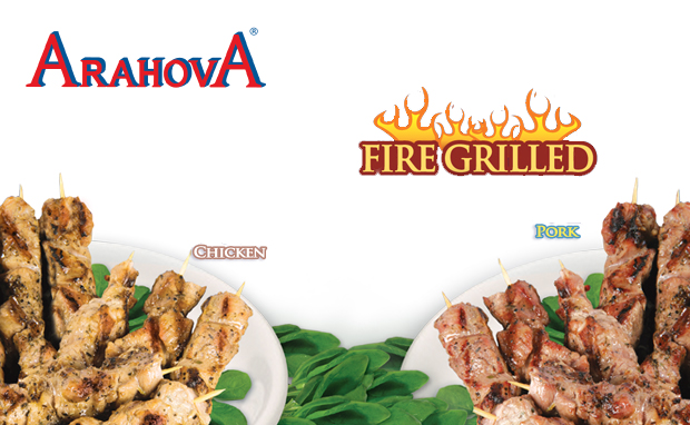 Chicken & Pork Souvlaki Skewers Fire Grilled